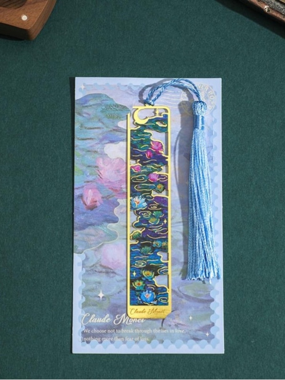 Claude Monet Hollow Gold Metal Mini Bookmark